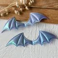 Iridescent laser purple bat wings patches for DIY Lolita hair accessories and Halloween decor - Large Devil Wings / Laser Purple