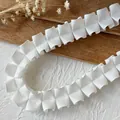 Ruban gros-grain plissé blanc élégant pour bricolage et accessoires de cheveux - Plissé Double Bord / Blanc