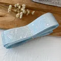 Cinta decorativa azul claro con motivos de rosas plateadas para manualidades DIY - Azul Claro Patrón Plata