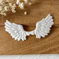 White plush fabric angel wing patch with embroidered texture for DIY handmade crafts - White Angel Wings