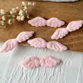 Set of five pink plush angel wings with embossed feather texture for DIY Lolita crafts - No.4 Double Sided Thin Plush Wings / Pink