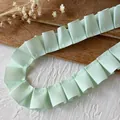 Ruban gros-grain plissé vert clair pour loisirs créatifs et accessoires de cheveux - Plissé Bord Unique / Vert menthe