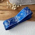 Nastro di raso blu con farfalle e stelle argentate per decorazioni artigianali fai-da-te - Grande Blu Reale Argento Farfalla
