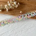 Rainbow gradient bow-shaped embroidery lace trim for handmade DIY fashion accessories - Rainbow