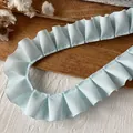 Ruban gros-grain plissé bleu clair à bordure volantée pour travaux manuels et DIY - Plissé Bord Unique / Rose bonbon