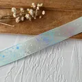 Nastro a rete grigio con farfalle e stelle olografiche per lavori fai da te - Grande Verde Menta Argento Farfalla