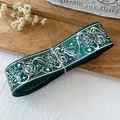 Rollo de cinta verde oscuro con rosas y pájaros para decoración de bolsos ita con estampado - Verde Oscuro Patrón Plata