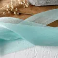 Light blue pearlescent wrinkled chiffon ribbon for DIY handmade craft materials - Pale Green