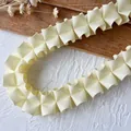 Ruban gros-grain jaune clair plissé avec volants en U pour accessoires de cheveux DIY - Plissé Double Bord / Light jaune