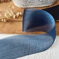 Deep blue pleated organza ribbon with metallic luster for DIY handmade craft materials - Navy Blue