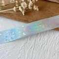 DIY laser iridescent butterfly PET tape with grey-blue floral vine patterns for scrapbooking - Light Blue