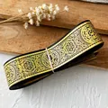 Magic potion black ribbon with gold foil hexagram patterns for DIY handmade crafts - Black Gold Mystical Pattern / Standard Style