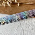 Holographic rose pattern ribbon with laser effect for DIY handmade crafts and bows - Dark Grey