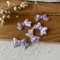 Five lavender purple satin bow fabric patches for DIY crafts and accessories decoration - Purple Bow Patch