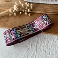 Deep red ribbon with holographic rose foil print for DIY bows and gift wrapping - Rose Red