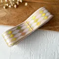 Nastro sfumato rosa con motivo a rombi dorati per confezioni regalo e fai-da-te - 4,5 Metri / Rosa Chiaro Oro