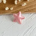 Plush pink star fabric patch with satin finish and padded 3D effect for DIY crafts - Pink Star Patch