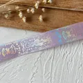 Holographic purple ribbon with butterfly and rose patterns for DIY crafts and decor - Snake King (Silver Pattern) / Light Purple