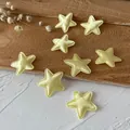 Set of eight light yellow star fabric patches for DIY sewing and crafts decoration - Yellow Star Patch