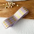 Lavender purple ribbon with golden diamond pattern for DIY crafts and gift wrapping - Light Purple Gold