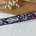 Deep purple laser ribbon with butterfly patterns for handmade DIY craft and decor - Navy Blue