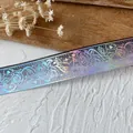 Cinta decorativa holográfica violeta con patrones de rosas y corazones para bricolaje - Negro Gris Patrón Plata