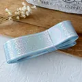 Light blue magic theme ribbon with silver moon and star patterns for DIY projects - 19_light Blue Plain Silver With Western-style Patterns 18 Meters Long And Approximately 2.5 Cm Wide