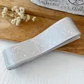 Cinta de falla láser plateada con rosas y pájaros para decoración de manualidades - Gris Patrón Plata