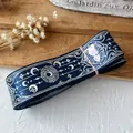 Dark blue ribbon with silver star and moon patterns for DIY ita bag decorations - Extended Roll / Navy Blue With Silver Holographic