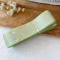 Cinta decorativa verde claro con diseño de rosas y aves para bolsos DIY - Verde Fruta Patrón Plata