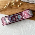 Burgundy ribbon with silver cat and moon pattern for DIY star moon idol display kits - Extended Roll / Rose Red With Silver Holographic