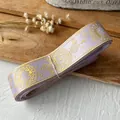 Light purple gradient ribbon with gold foil astrology star patterns for DIY crafting - Purple-faced Gold-plated Demon Heaven Bottle 4.5 Meters Long And Approximately 2.5 Cm Wide.
