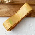 Golden yellow ribbon with holographic sun and moon patterns for DIY craft gift wrapping - Standard Roll / Orange With Gold Star Moon