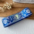Deep blue ribbon with holographic cat and moon patterns for DIY crafting and decoration - Extended Roll / Royal Blue With Silver Holographic