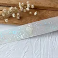 Ruban argenté avec motifs de lapins holographiques pour loisirs créatifs DIY - Longueur Standard / Blanc Holographique Argent