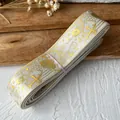 Poker Hase Farbverlauf Silberband in Weiß und Gold für DIY Bastelarbeiten und Schleifen - Weiß-Gold