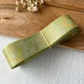 Green gradient ribbon with gold foil star patterns for DIY magic potion bag decor - Fruit Green With Gold Accents Magic Bottle 4.5 Meters Long And Approximately 2.5 Cm Wide.