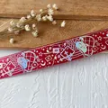 Ruban dégradé rouge avec ours holographiques argentés et motifs poker pour DIY - Longueur Standard / Rouge Holographique Argent