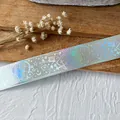 Silbernes DIY-Band mit holografischen Laser-Katzenmotiven für Basteldekorationen - Minzgrün Holografisch Silber
