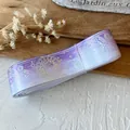 Purple gradient magic potion ribbon with holographic silver stars and magical patterns - A Plain Silver Bottle Adorned With Purple Hues Measuring 4.5 Meters Long And Approximately 2.5 Cm Wide.
