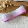 Pink and blue gradient ribbon with holographic stars and magic patterns for DIY crafts - A Plain Silver Pinkish-white "magic Bottle" 4.5 Meters Long And 2.5 Centimeters Wide.