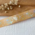Gelbes Band mit Hasen-Pokermuster und Silberverlauf für DIY-Schleifenherstellung - Orange Holografisch Silber