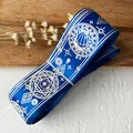 Starry night magic pattern ribbon in dark blue with silver foil for DIY crafts - Sapphire Blue With A Plain Silver Finish The Magic Bottle Measures 18 Meters In Length And Approximately 2.5 Cm In Width.