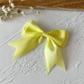 Handgefertigte 2,5cm hellgelbe Satinschleife für Haarschmuck und DIY-Bastelarbeiten - Doppellagige Schleife / 5 Stück/Packung (Bandbreite 2,5 cm) / Hellgelb