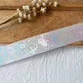 Hellviolettes Band mit silbernem Laser-Hasenmuster für DIY-Bastelarbeiten und Dekoration - Hellrosa Holografisch Silber