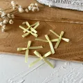 Fünf kleine hellgelbe Satinschleifen für Bastelarbeiten und Haarschmuck - Mini-Schleife / 10 Stück/Packung (Bandbreite 0,3 cm) / Hellgelb
