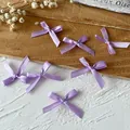 Handgefertigte 2,5 cm lila Satinschleifen für DIY-Haarschmuck und Kleidung dekor - Mini-Schleifenhalskette / 10 Stück/Packung (Bandbreite 0,6 cm) / Lila
