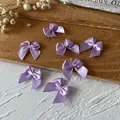 Kleine handgefertigte Lavendel Satin-Schleifen für DIY Haarschmuck und Kleidung - Breite Schleife / 10 Stück/Packung (Bandbreite 1 cm) / Lila