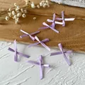 Handgefertigte 2,5cm fliederfarbene Satinschleifen für DIY-Haarschmuck und Kleidungsdeko - Mini-Schleife / 10 Stück/Packung (Bandbreite 0,3 cm) / Lila