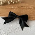 Handgefertigte schwarze doppellagige Satinschleife für Haare mit Netzstruktur - Doppellagige Schleife / 5 Stück/Packung (Bandbreite 2,5 cm) / Schwarz